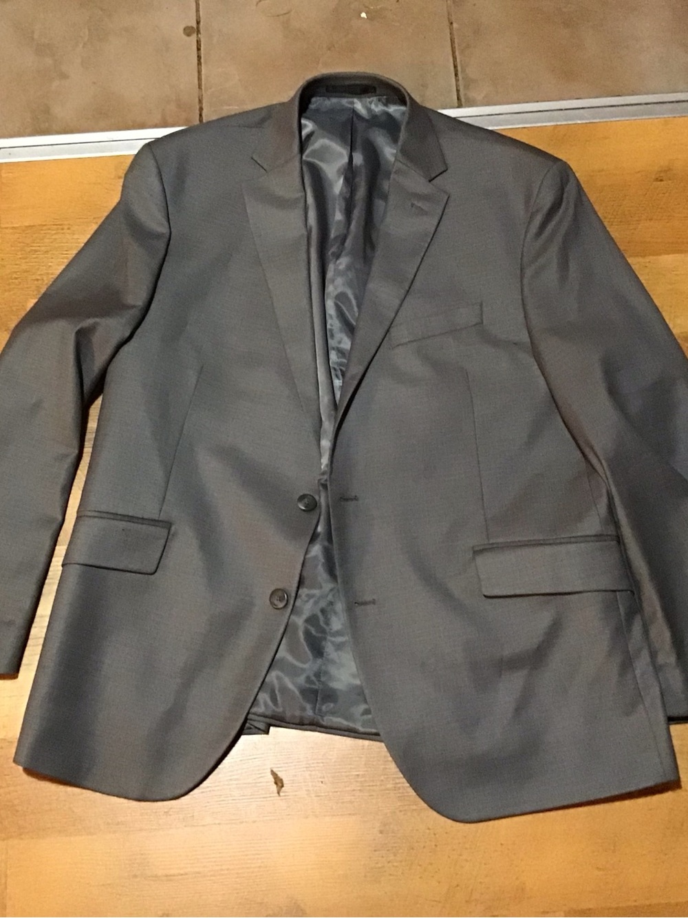 Kenneth Cole Men's Charcoal Gray Two-Button Blazer